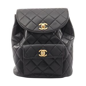 CHANEL Rucksack Sac Backpack Matelasse Black Lambskin (sheep Leather) Matelasse